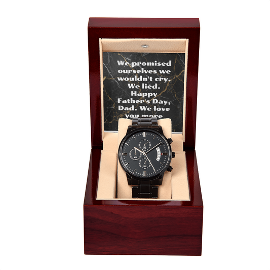 Black chronograph watch for dad — emotional Father's Day gift that will make him cry
