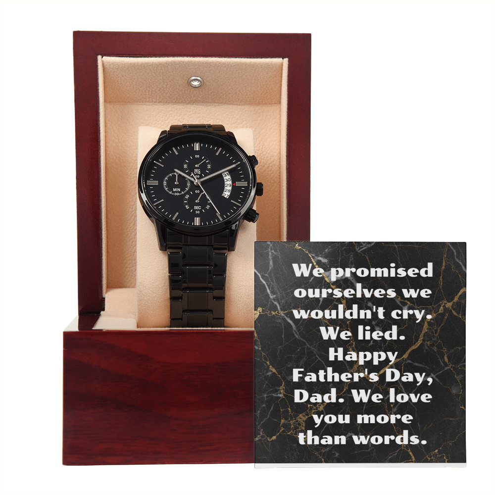 Black chronograph watch wrist photo sentimental dad gift