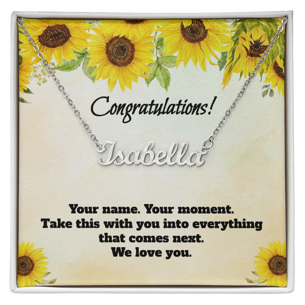 Congratulations: Personalized Name Necklace for Daughter or Granddaughter