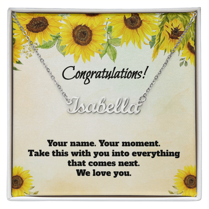 Congratulations: Personalized Name Necklace for Daughter or Granddaughter
