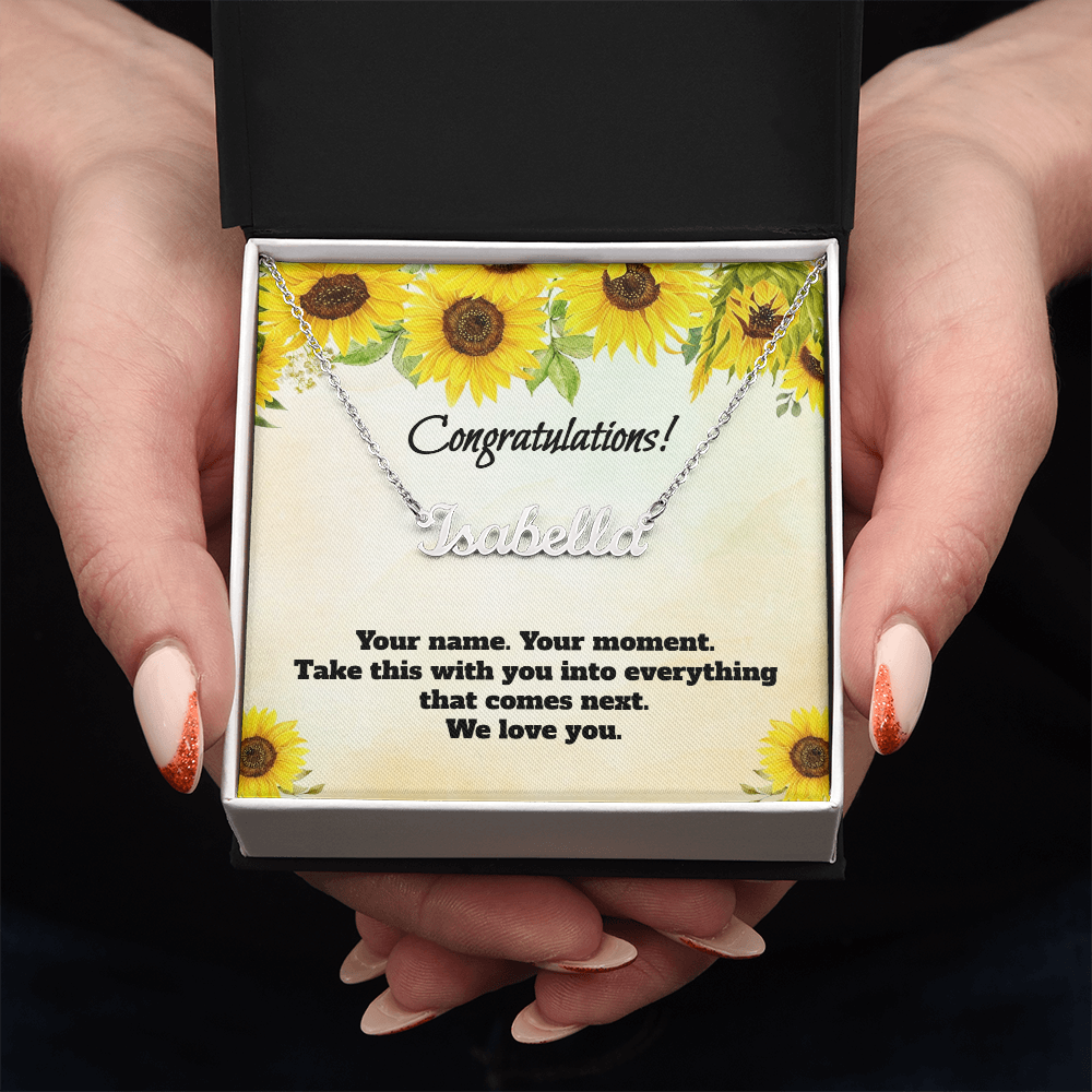Congratulations: Personalized Name Necklace for Daughter or Granddaughter