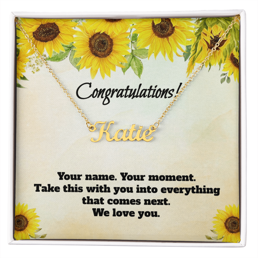 Congratulations: Personalized Name Necklace for Daughter or Granddaughter