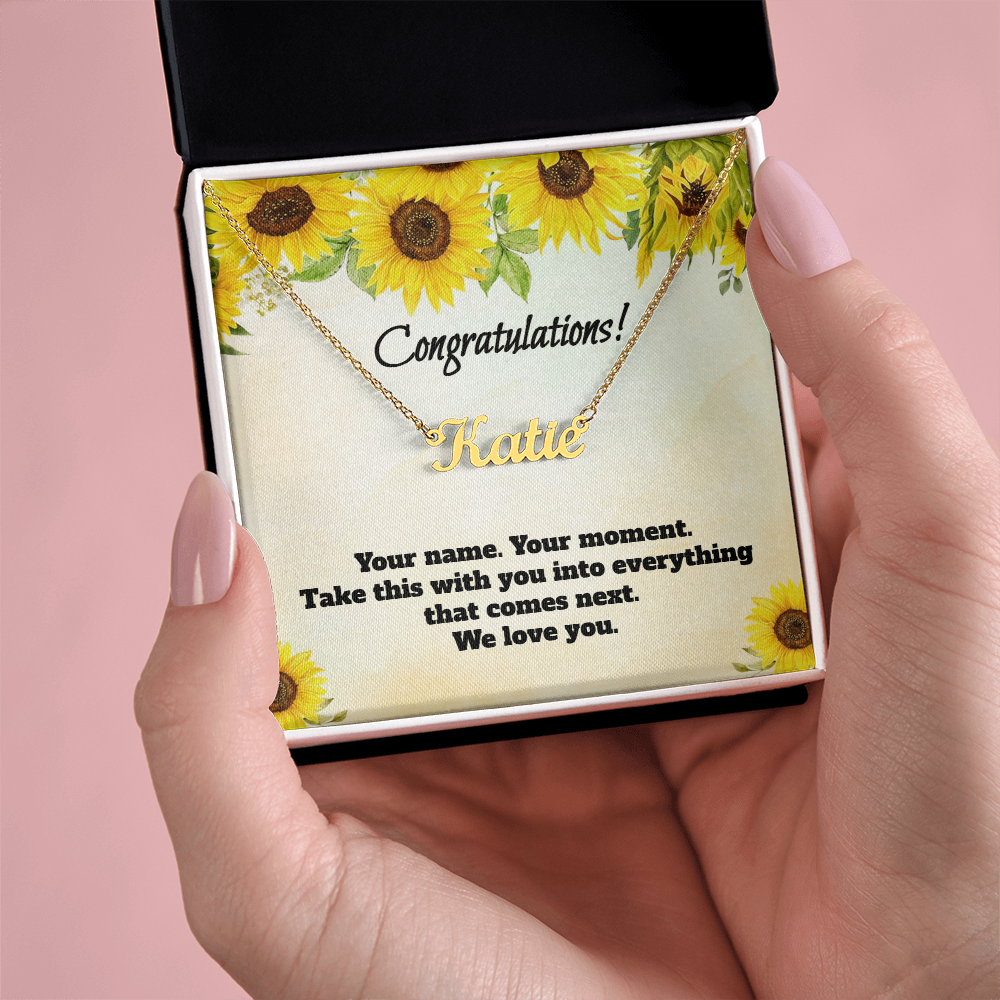 Congratulations: Personalized Name Necklace for Daughter or Granddaughter