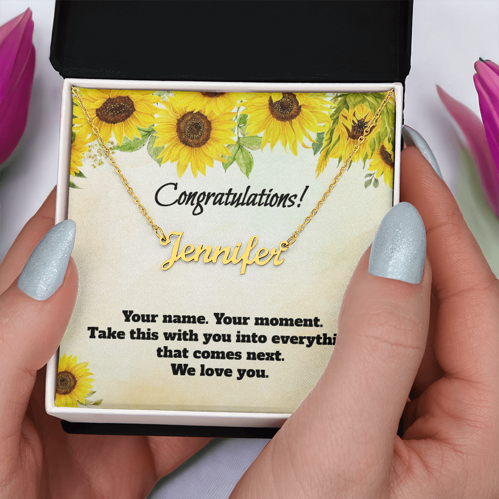 Congratulations: Personalized Name Necklace for Daughter or Granddaughter