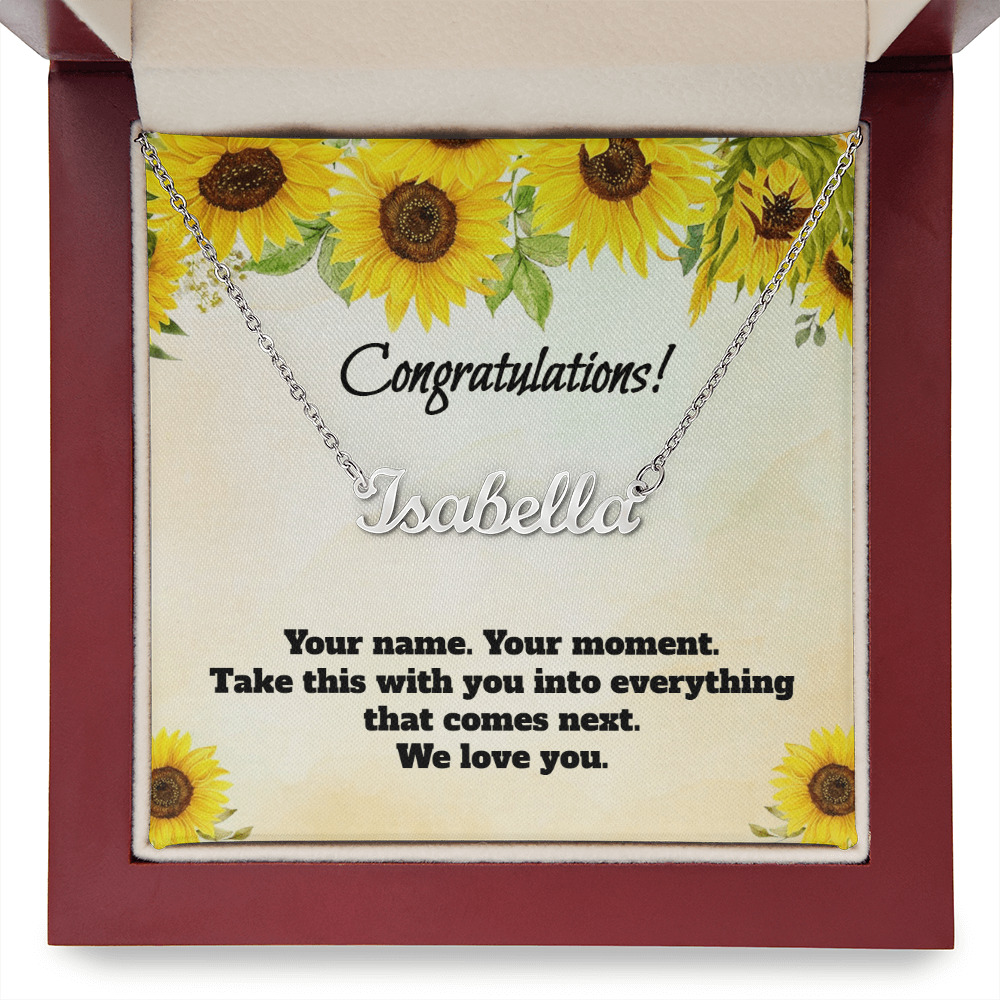Congratulations: Personalized Name Necklace for Daughter or Granddaughter