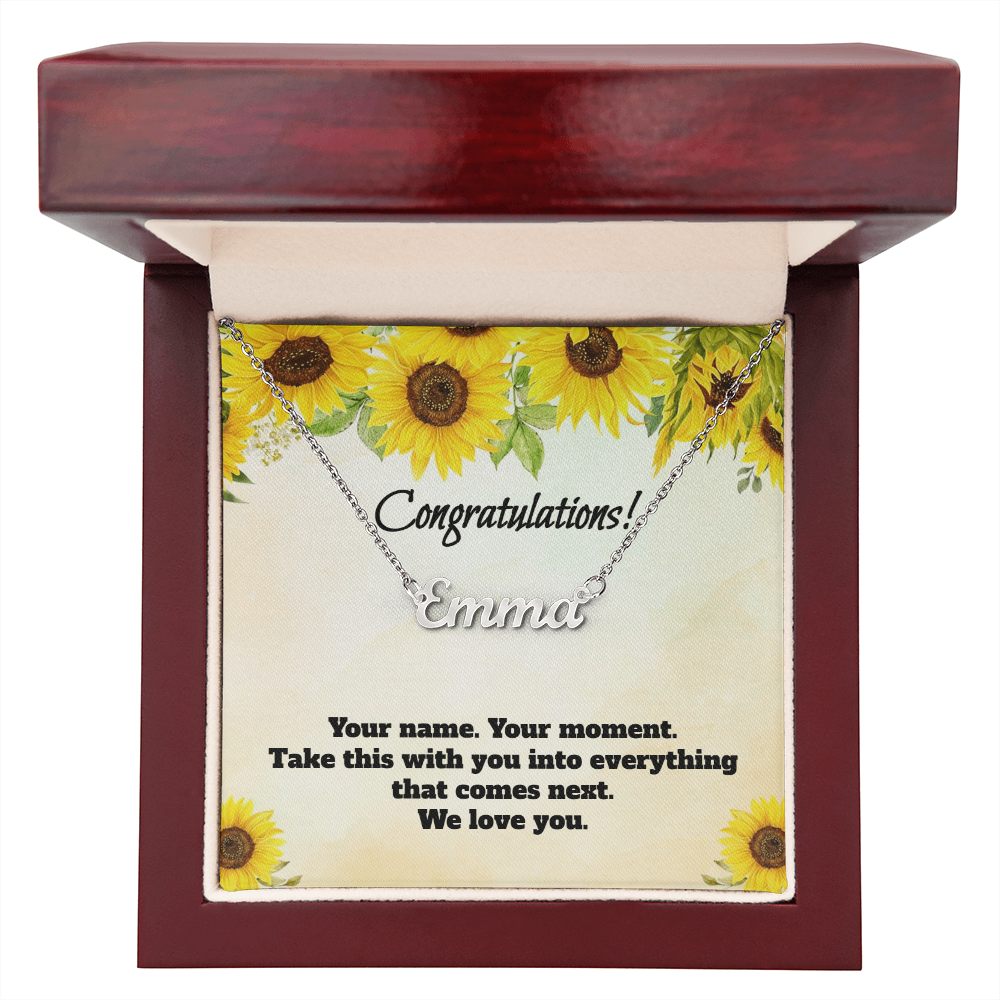 Congratulations: Personalized Name Necklace for Daughter or Granddaughter