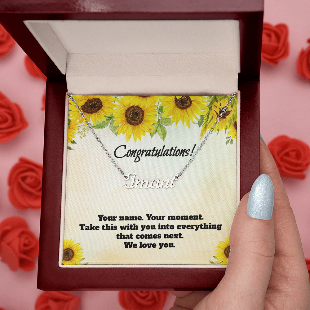 Congratulations: Personalized Name Necklace for Daughter or Granddaughter