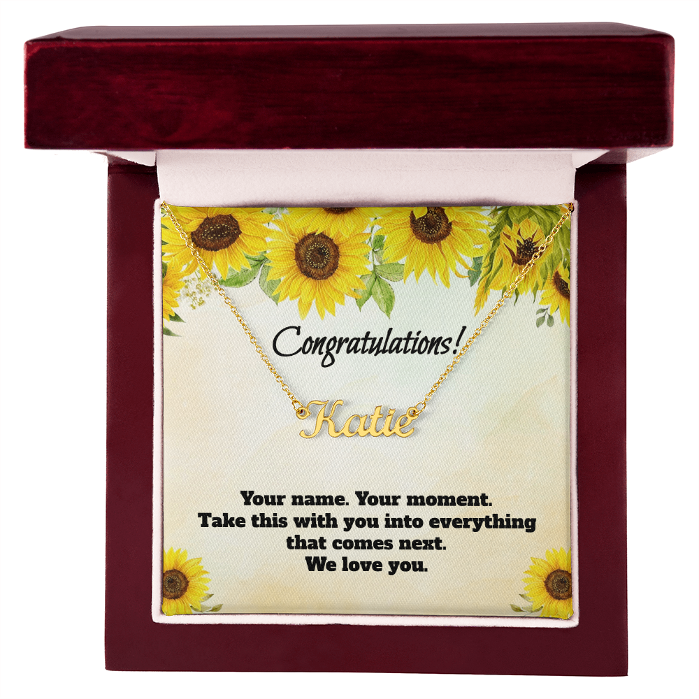 Congratulations: Personalized Name Necklace for Daughter or Granddaughter