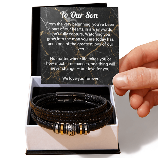Men’s Love You Forever Bracelet for Son — Emotional Gift from Mom or Grandparents