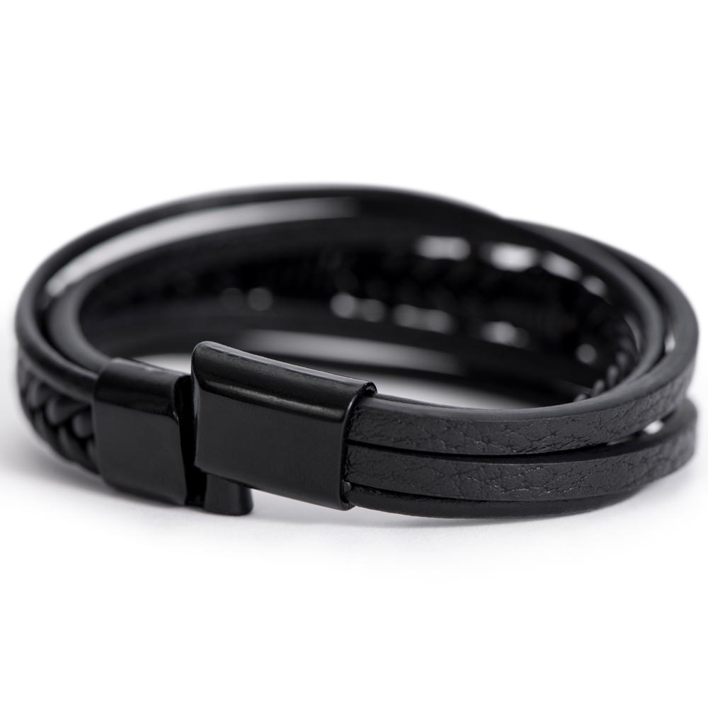 Men's Cross Leather Bracelet Father's Day