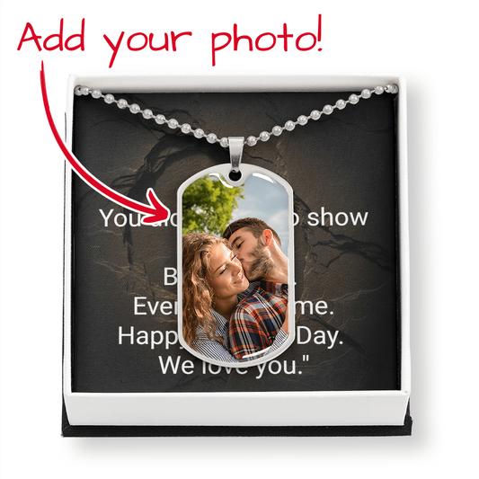 Dog tag necklace for stepdad — Father's Day gift from stepchildren