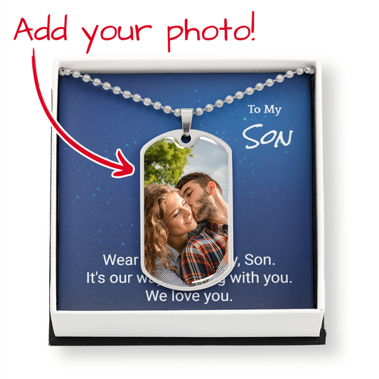 Luxury Dog Tag Necklace for Son — Meaningful Gift from Mom, Dad or Grandparents