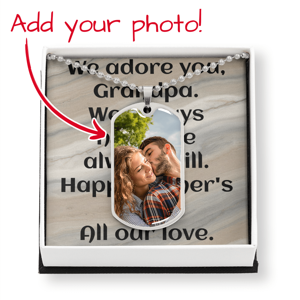 Dog tag necklace for grandpa — Father's Day gift from grandkids