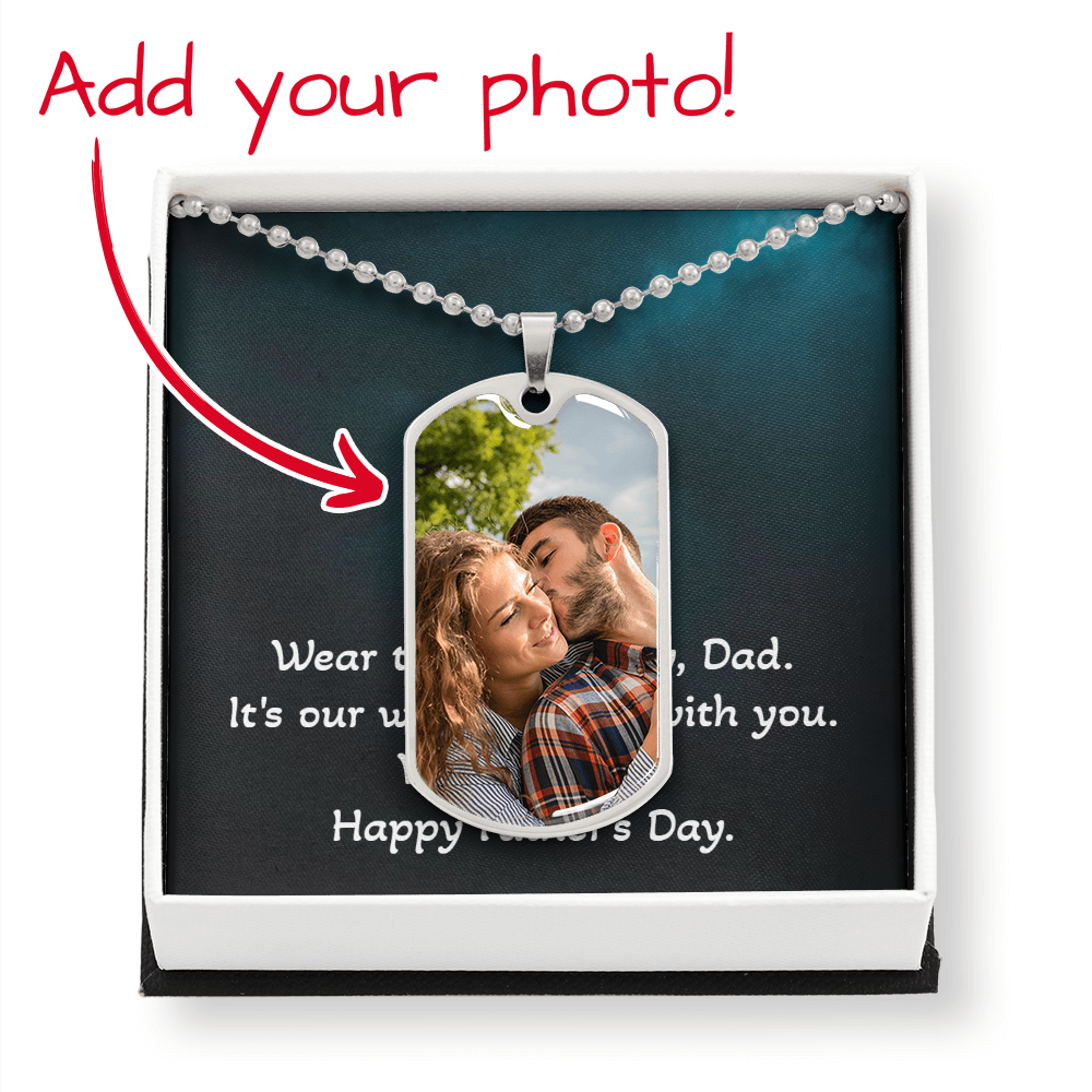 Engraved Dog Tag Necklace for Dad — Birthday Gift from Kids