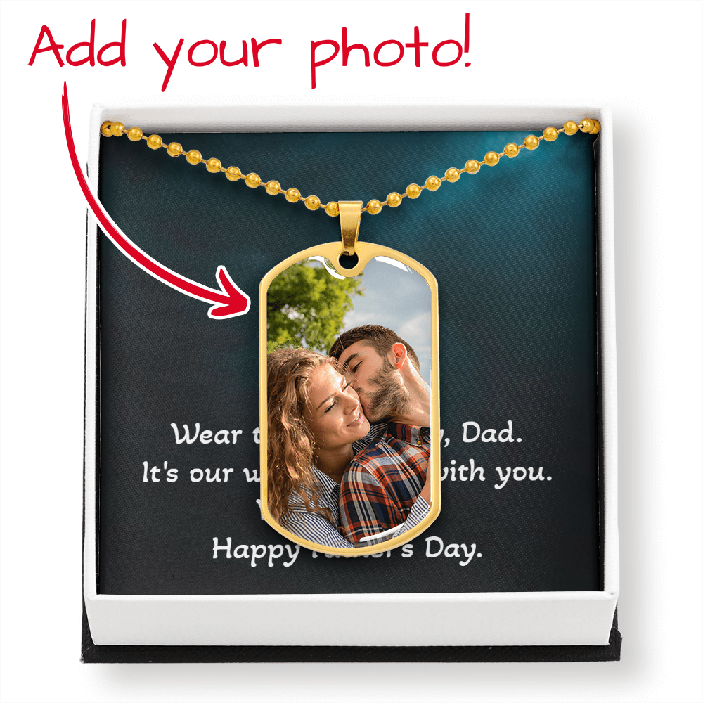 Engraved Dog Tag Necklace for Dad — Birthday Gift from Kids