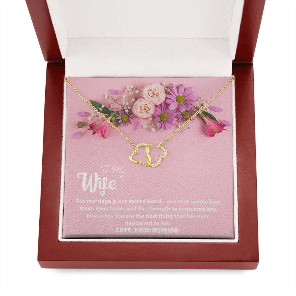 Everlasting Marriage and Love Solid Gold Necklace For Wife