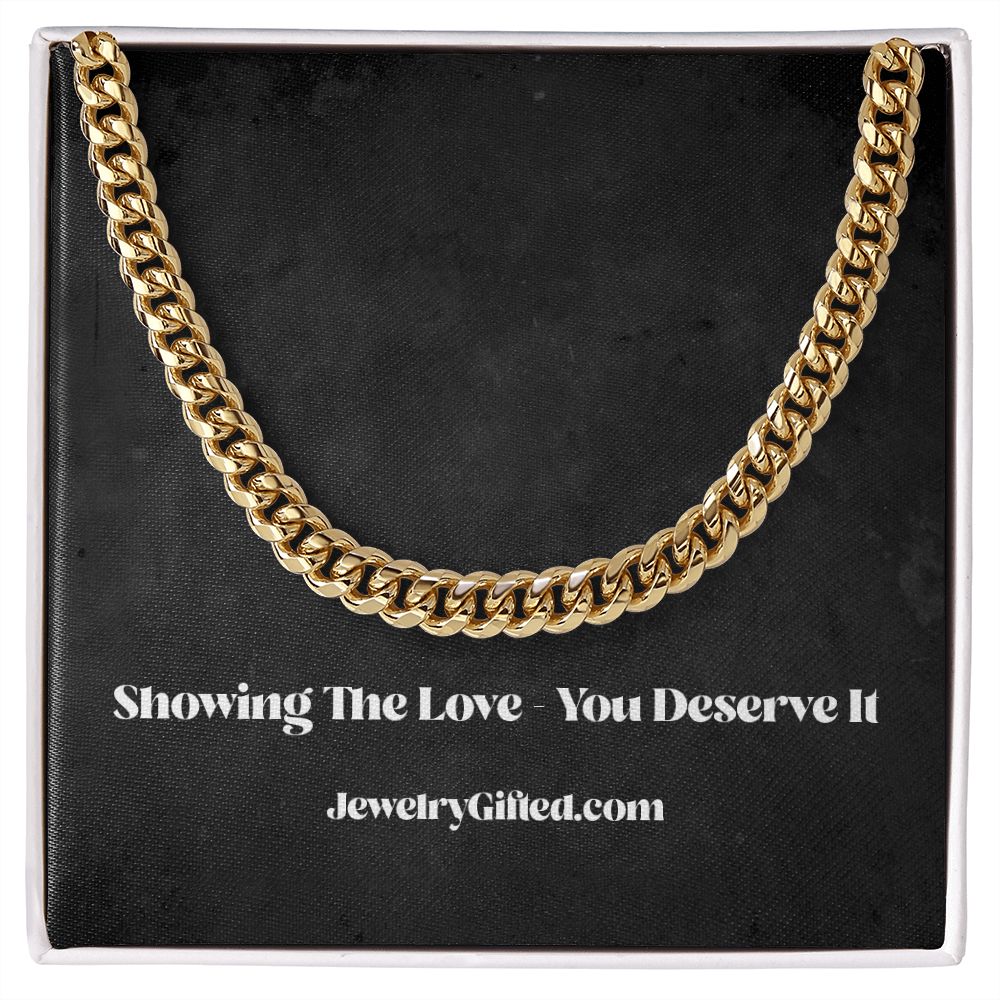 Stylish Cuban Link Chain Necklace for Him with meaningful message card from Jewelry Gifted