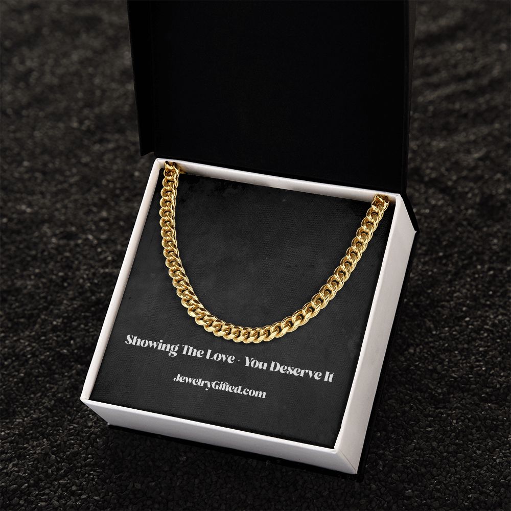 Stylish Cuban Link Chain Necklace for Him with meaningful message card from Jewelry Gifted