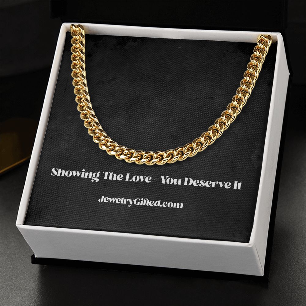 Stylish Cuban Link Chain Necklace for Him with meaningful message card from Jewelry Gifted