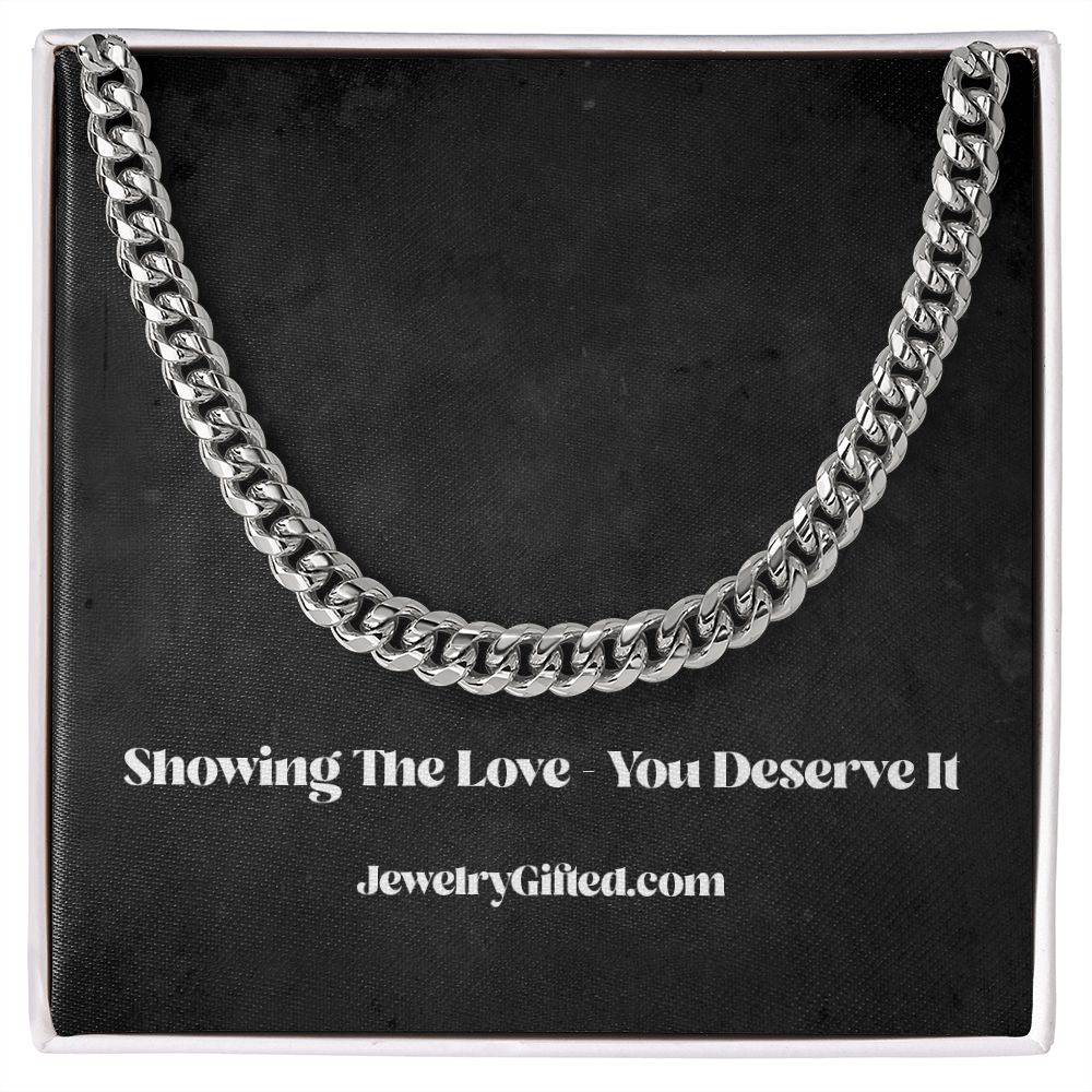 Stylish Cuban Link Chain Necklace for Him with meaningful message card from Jewelry Gifted