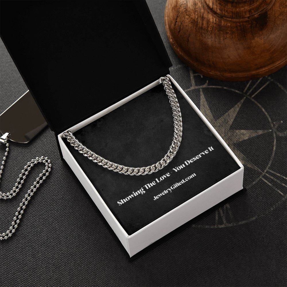 Stylish Cuban Link Chain Necklace for Him with meaningful message card from Jewelry Gifted