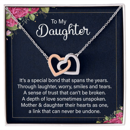 Interlocking Hearts Necklace - Gift For Daughter