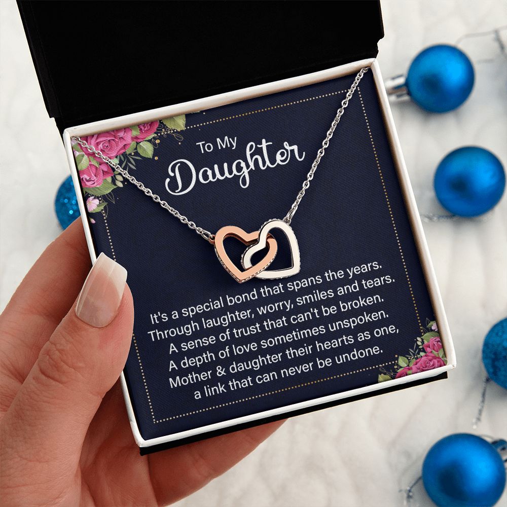 Interlocking Hearts Necklace - Gift For Daughter