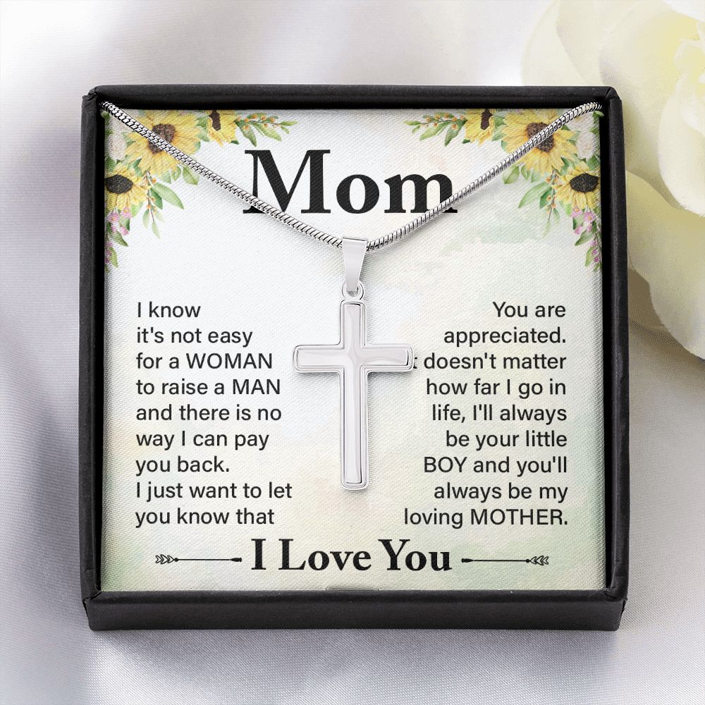 Sentimental Cross Necklace for Mom with meaningful message card from Jewelry Gifted