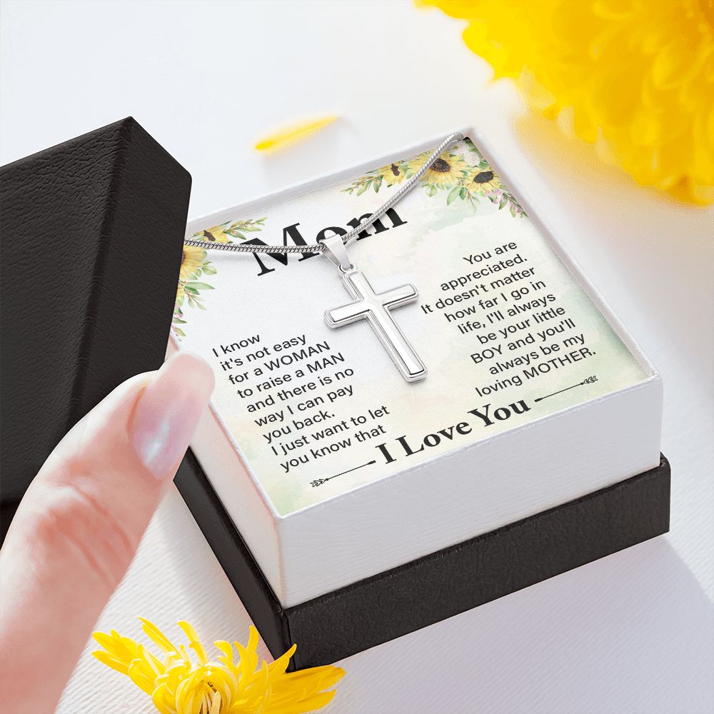 Sentimental Cross Necklace for Mom with meaningful message card from Jewelry Gifted