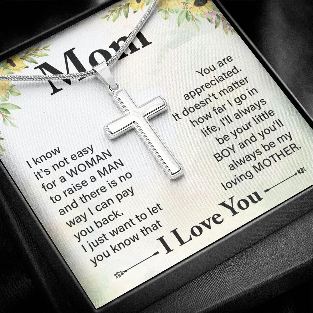 Sentimental Cross Necklace for Mom with meaningful message card from Jewelry Gifted