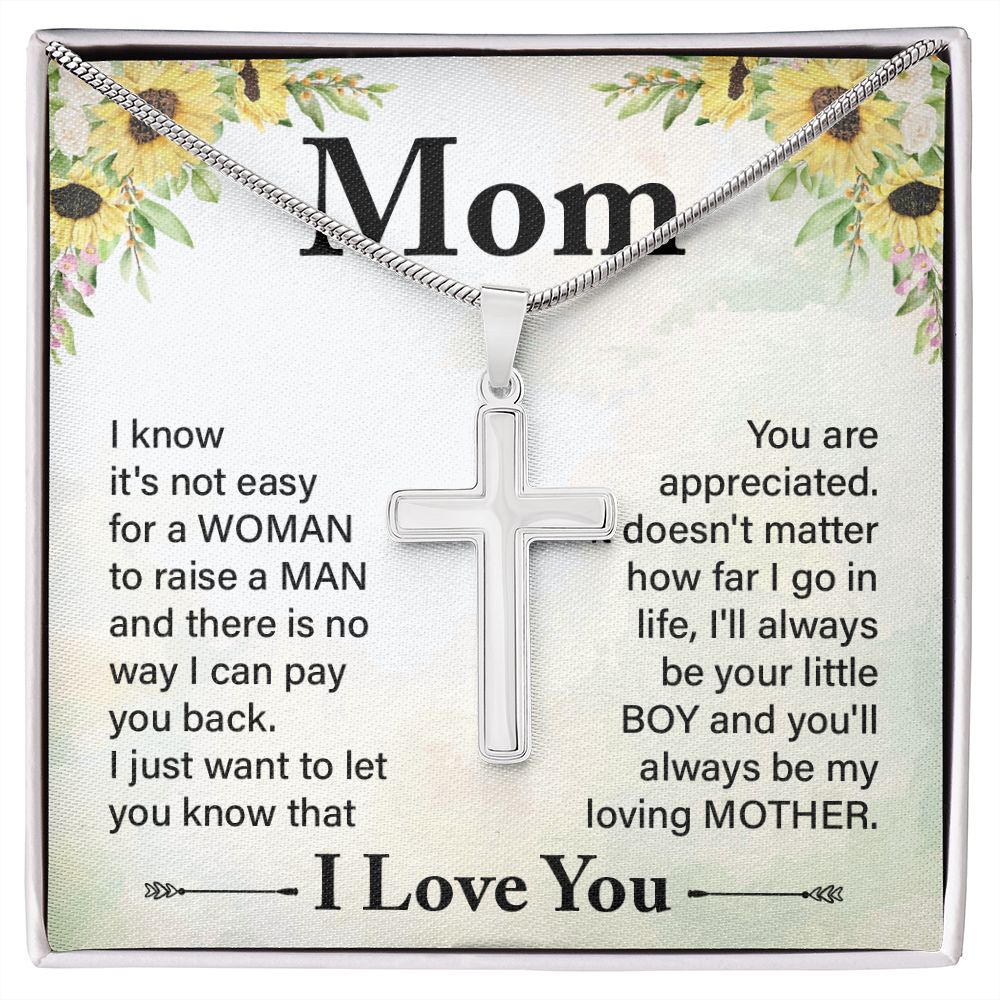 Sentimental Cross Necklace for Mom with meaningful message card from Jewelry Gifted