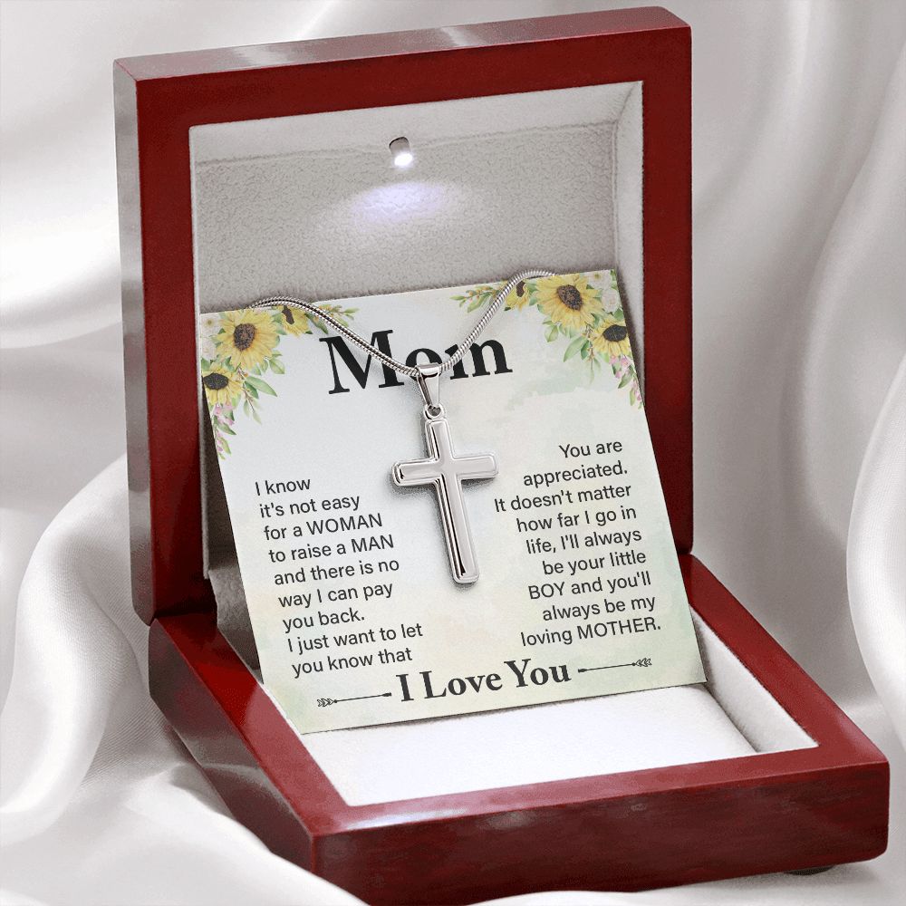 Sentimental Cross Necklace for Mom with meaningful message card from Jewelry Gifted