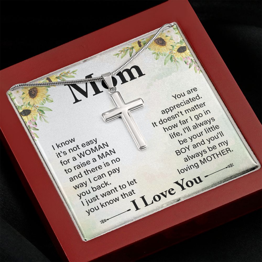 Sentimental Cross Necklace for Mom with meaningful message card from Jewelry Gifted