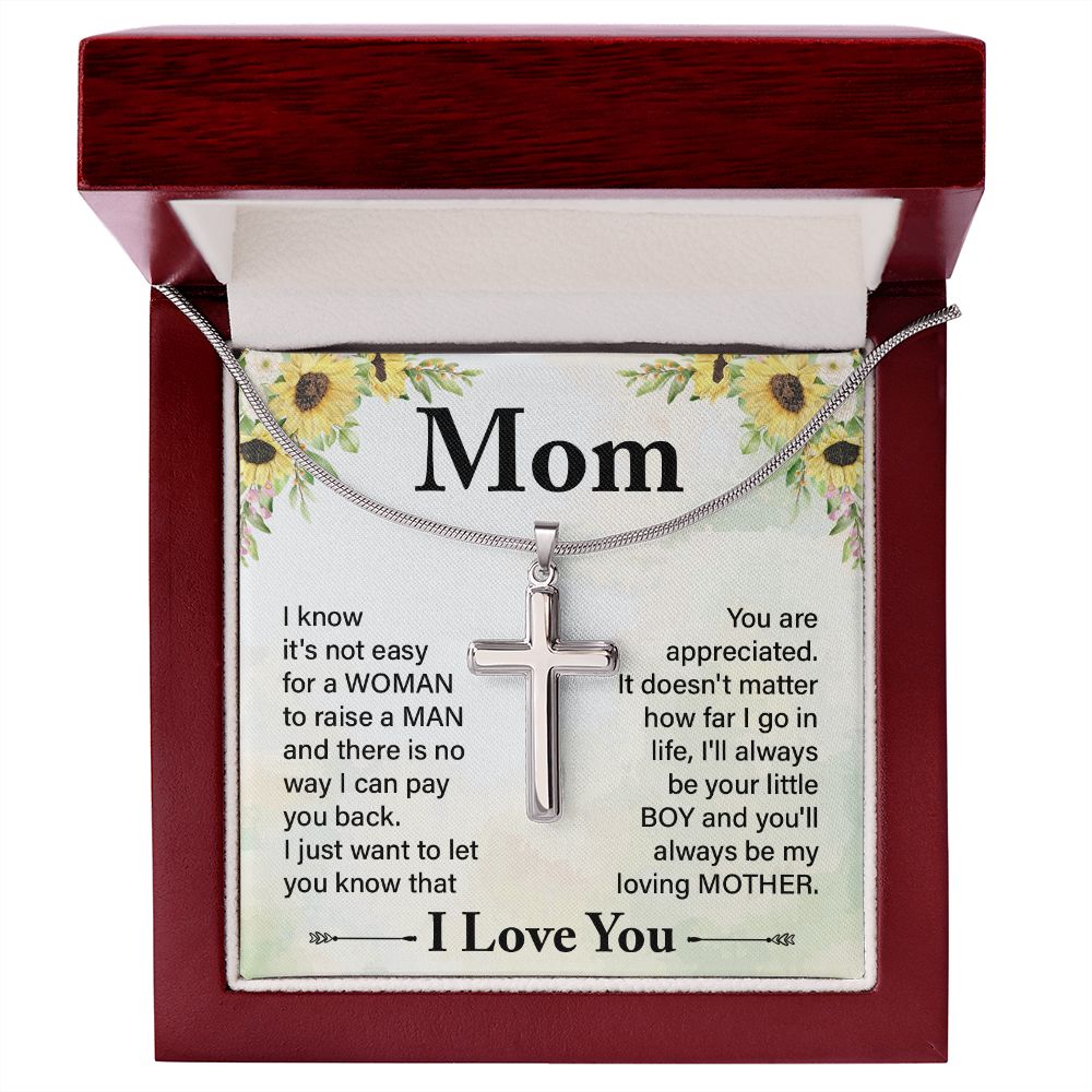 Sentimental Cross Necklace for Mom with meaningful message card from Jewelry Gifted